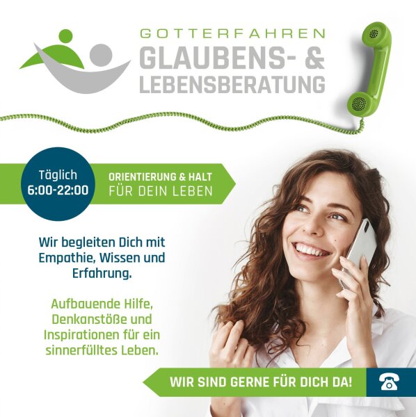 GottErfahren GLAUBENS- & LEBENSHILFE Telefondienst - Flyer mini 10cm | 50x